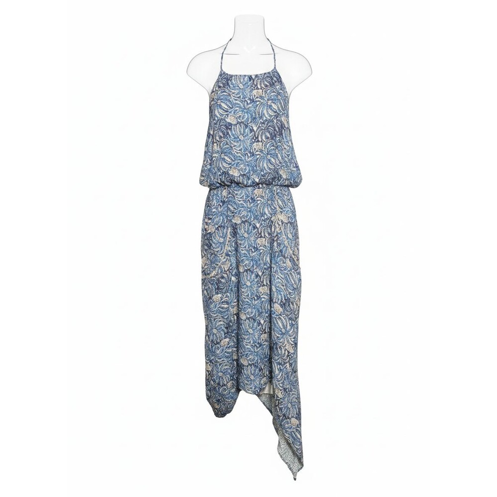 Vix Paula Hermanny Women's Blue Sleeveless Midi Dress Size L NWT